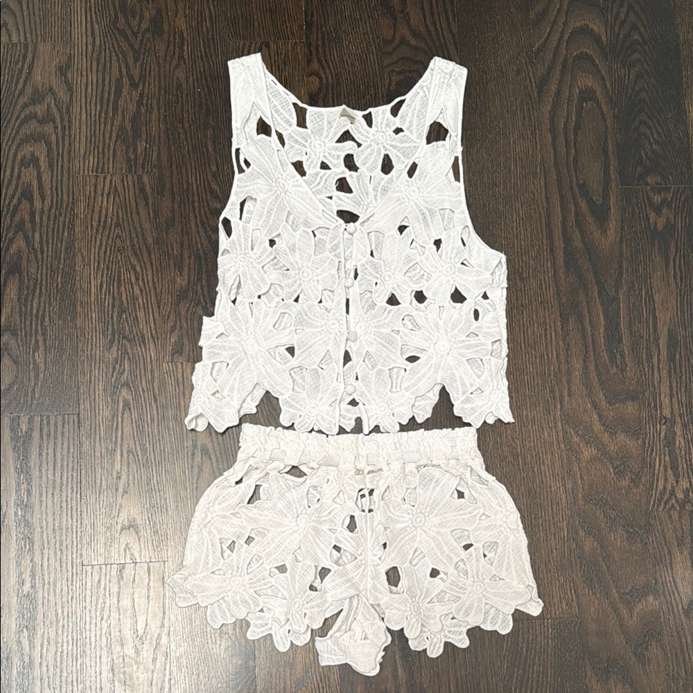 Lisa Maree Crochet Lace Top and Shorts Set